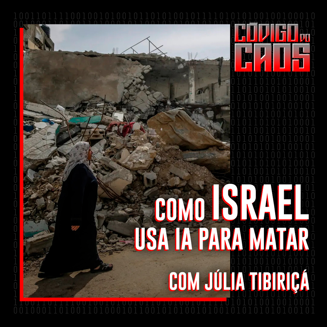 Por trás do genocídio contra a população palestina provocado por Israel há inteligência artificial. O país, que é um dos maiores produtores de tecnologia de guerra e espionagem, segue uma lógica de big techs no massacre. Esse é o tema do novo episódio do meu podcast <a href="/codigodocaos/">Podcast Código do Caos</a>