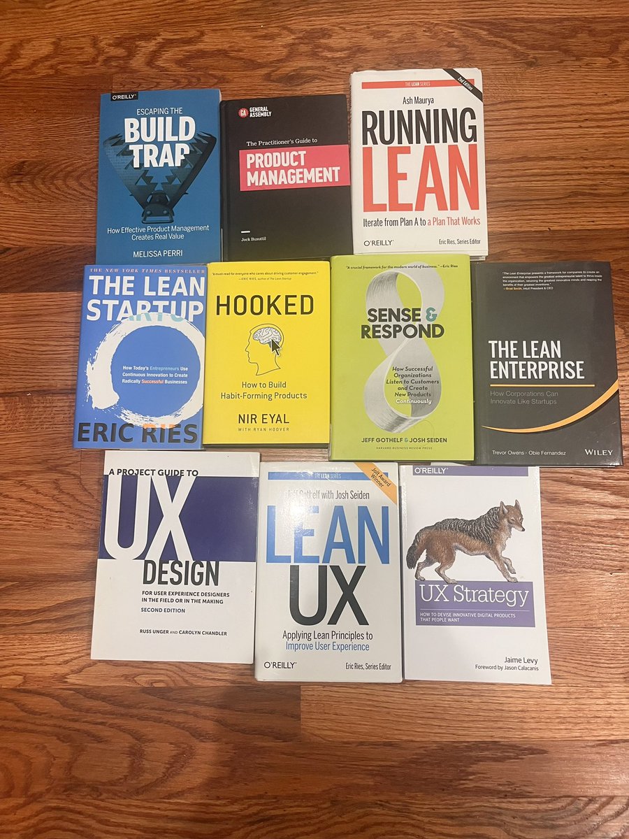 My favorite product management and ux books. 

I love my tech book library 📚.