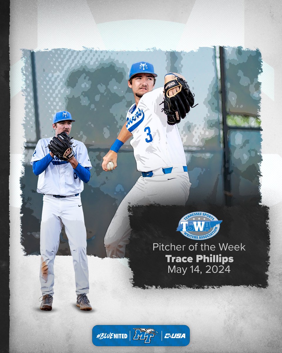 𝗧𝗦𝗪𝗔 - Pitcher of the Week, <a href="/Trace_phillips3/">Trace Phillips</a>!

Two Starts
9.0 IP
13 Ks
4 Hits
1 Run

#BLUEnited | #TrueBlue