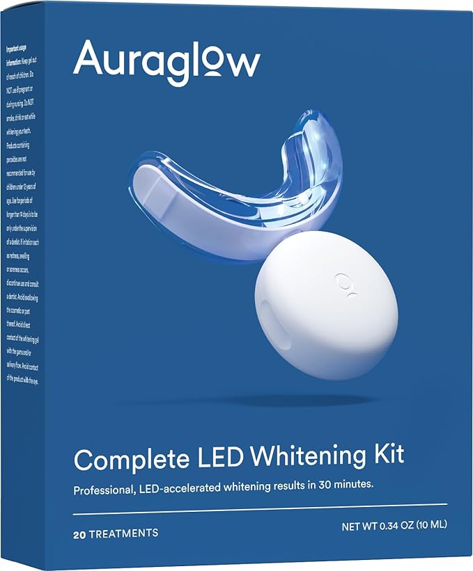 😁 Auraglow Teeth Whitening Kit $48 (reg $60) OR $33.60 w/ sub & save! amzn.to/3UG3IAi #ad