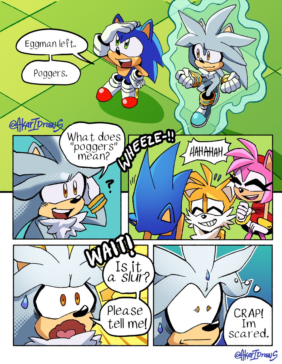 Silver's canonically naive don't look at me XP
#SonicTheHedgehog #SilverTheHedgehog #AmyRose #TailsTheFox #comic #ComicArt #SonicMovie #SonicMovie3