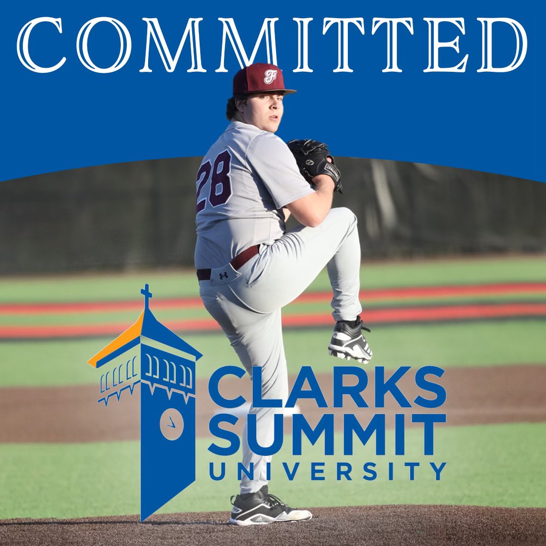 I am blessed and honored to announce my commitment to further my academic and baseball career at Clarks Summit University. Thanks to my family, coaches, and friends for your support. And most importantly, thanks to my Lord and Savior Jesus Christ for making this all possible!