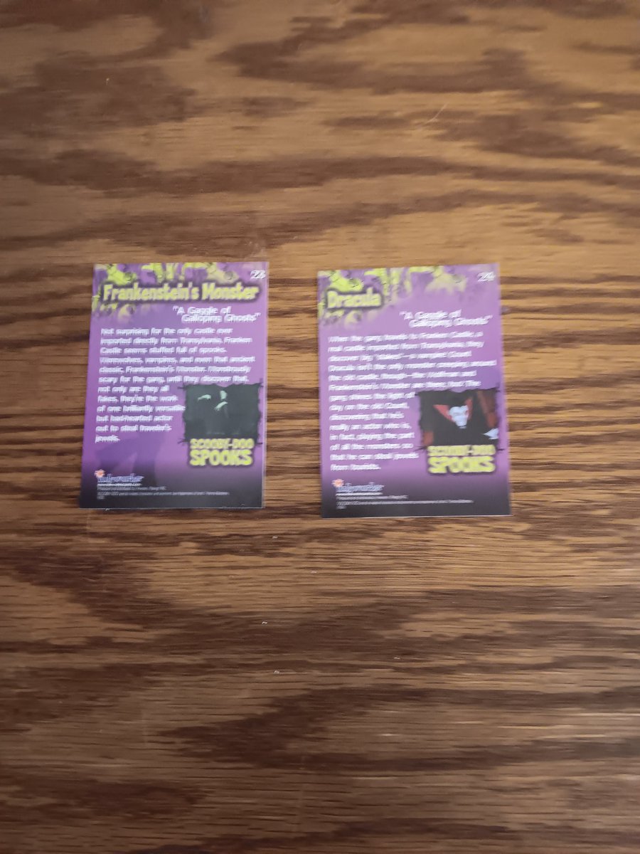 kidwell_sean2's tweet image. Scooby-Doo Spooks 23 Frankenstein's Monster( A Gaggle of Galloping Ghost) &amp;amp; Scooby-Doo Spooks 24 Dracula( A Gaggle of Galloping Ghosts) from Inkworks Scooby-Doo! Mysteries And Monsters Premium Trading Cards #tradingcardtuesday