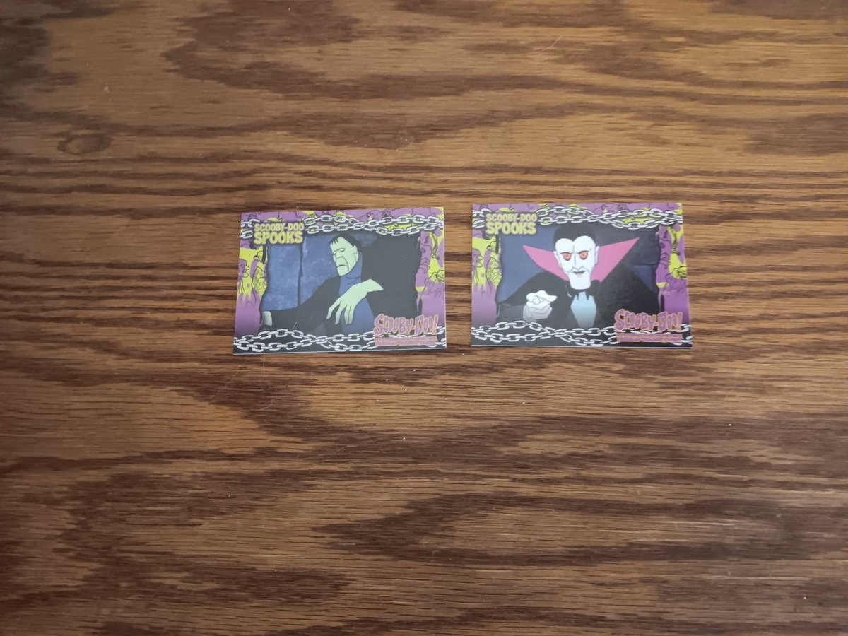 kidwell_sean2's tweet image. Scooby-Doo Spooks 23 Frankenstein's Monster( A Gaggle of Galloping Ghost) &amp;amp; Scooby-Doo Spooks 24 Dracula( A Gaggle of Galloping Ghosts) from Inkworks Scooby-Doo! Mysteries And Monsters Premium Trading Cards #tradingcardtuesday
