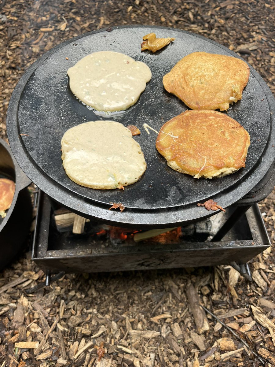 Nettle pancakes today at #forestschool #OutdoorEdChat