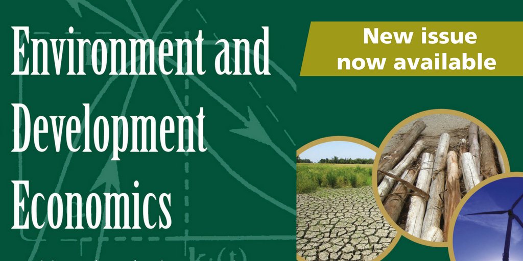 New Issue of Environment and Development Economics now available 📚 cup.org/4bwG7sw