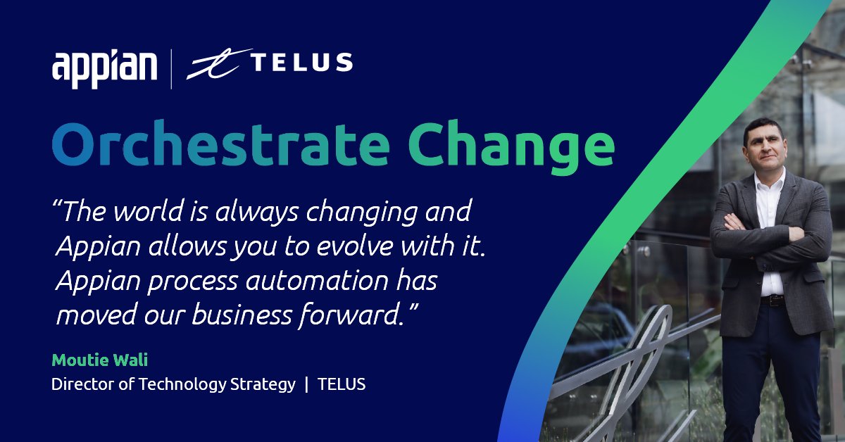 “We are able to orchestrate change through the Appian platform” 📈 Moutie Wali, Dir. of Technology Strategy, @TELUS TELUS tells all about their experience with Appian, watch the full video to learn how they reduced the technology's team cycle time by 55%: ap.pn/4aoc710