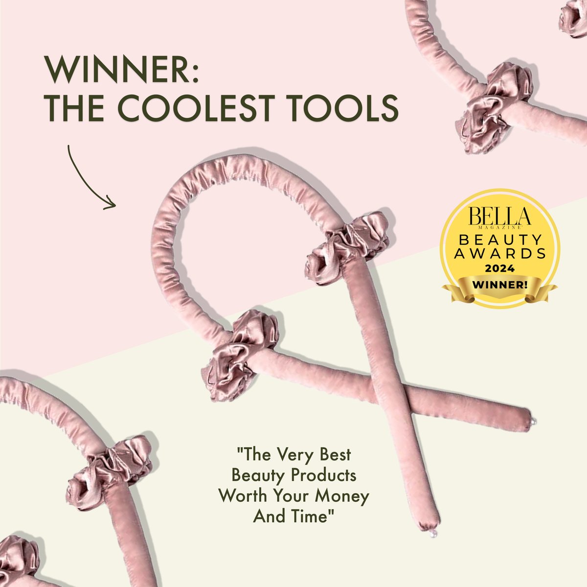 Do you hear that? LILYSILK Heatless Silk Curling Headband and Scrunchie Set is another WINNER! Proud to announce that we are among the Coolest Tools at the 2024 BELLA Beauty Awards! Thank you @bellamediaco for this incredible honor. #lilysilk #Livespectacularly