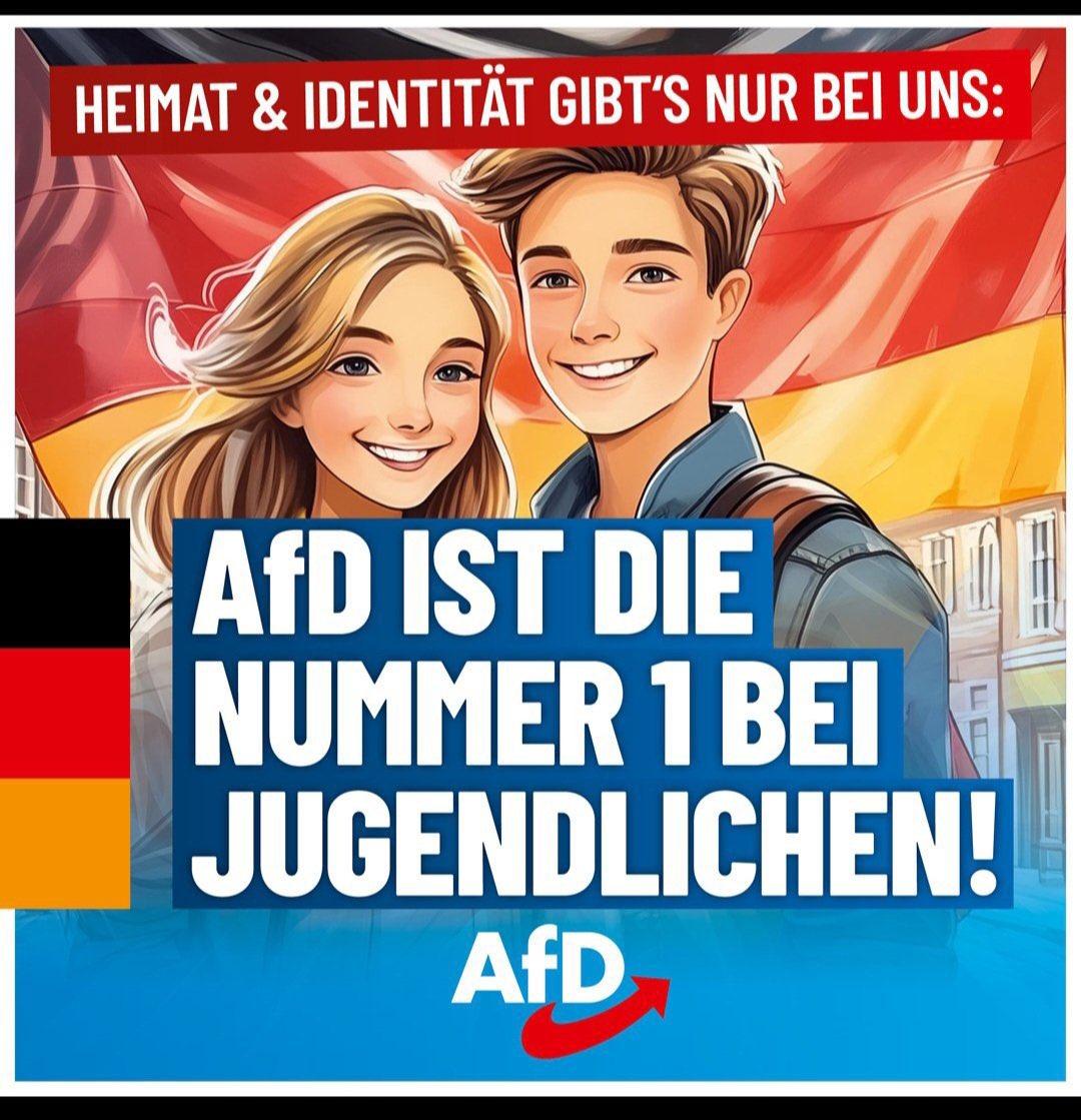Ich finde sehr gut, dass so viele junge Menschen sich nicht indoktrinieren lassen und der AfD vertrauen. 💙
#Deutschlandabernormal #AfD
Europawahl am 9. Juni 2024
#IchwaehleAfD #nurnochAfD