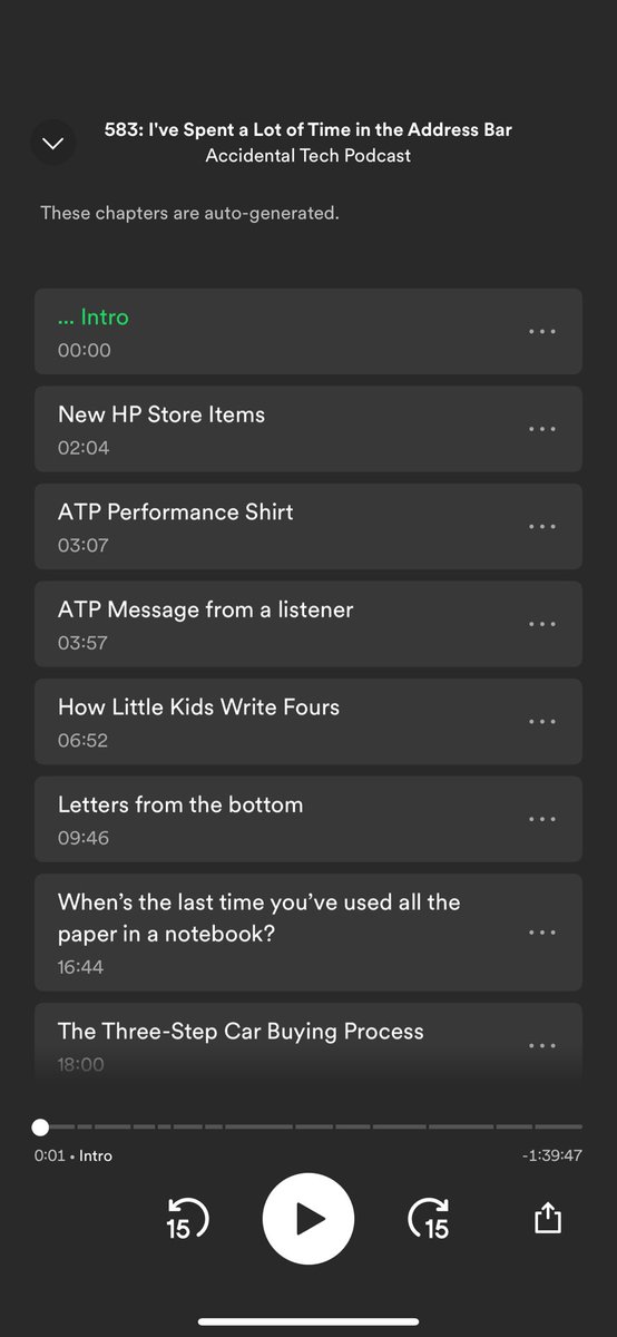 Kevin Finn (@kfinn) on Twitter photo I don’t use <a href="/spotifypodcasts/">Spotify Podcasts 🎙</a> much, but opened it today and noticed auto-transcripts and auto-chapters. Surely someone reported this and I just missed it right <a href="/Podnews/">Podnews podcasting news</a>? I don’t use <a href="/spotifypodcasts/">Spotify Podcasts 🎙</a> much, but opened it today and noticed auto-transcripts and auto-chapters. Surely someone reported this and I just missed it right <a href="/Podnews/">Podnews podcasting news</a>?