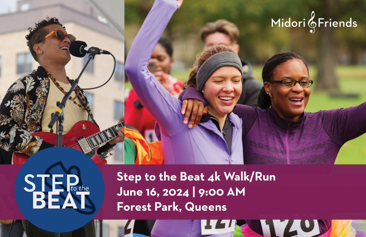 Join Midori &amp; Friends at our inaugural Step to the Beat Walk/Run 4K in Forest Park on June 16th! 🏃‍♂️ 
Join us after for a free music concert at the Forest Hills Bandshell 🎵 
Thank you to our sponsor <a href="/usbank/">U.S. Bank</a>!
midoriandfriends.org/step-to-the-be…