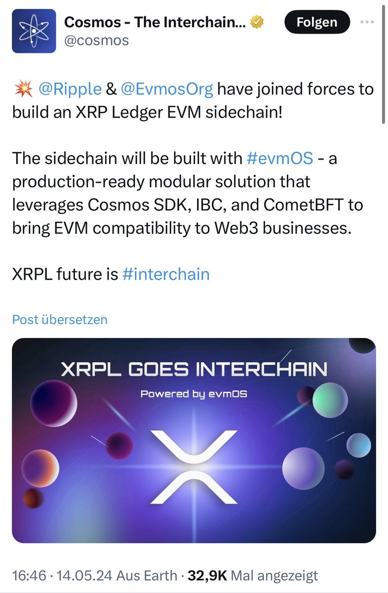 🚨 BREAKING: 

EVMOS COLLABORATES WITH RIPPLE AND PEERSYST TO ENHANCE THE #XRPL EVM SIDECHAIN! 🤝🏼

blog.cosmos.network/evmos-collabor…