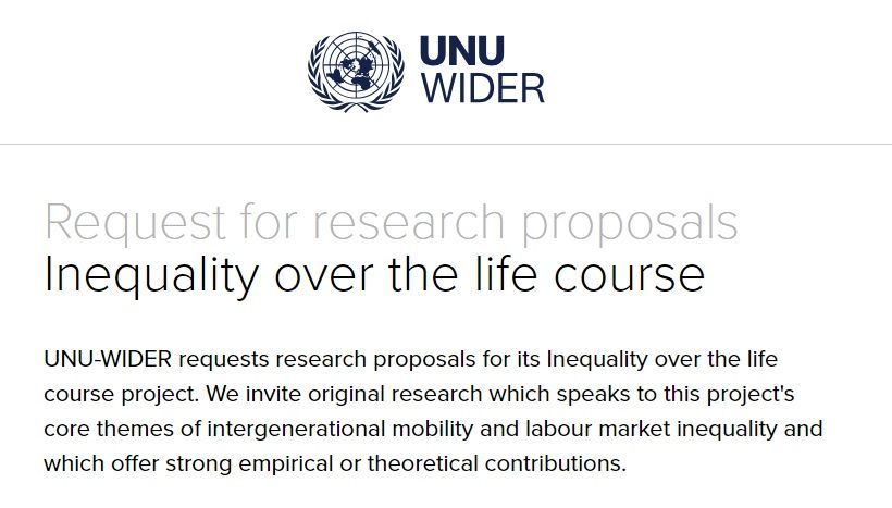 Request for research proposals: #Inequality over the life course. Deadline for submission: June 30, 2024.buff.ly/44Eh8kV