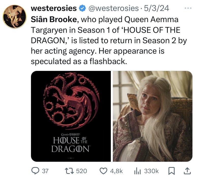 so the aemma flashback we are getting is of her and viserys fucking 😭