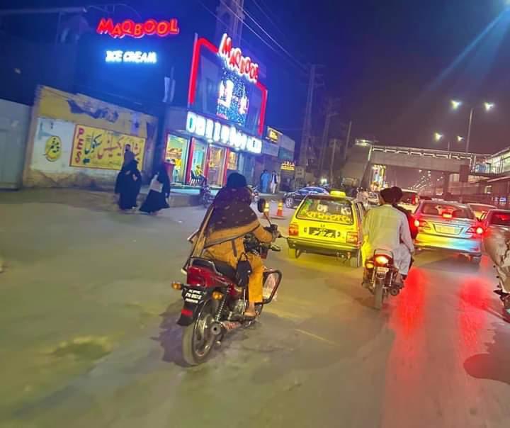 Empower Women, Empower the World !
A woman riding a bike at night on University Road in Peshawar isn’t just a ride ,it’s a symbol of power and social progress in Khyber Pakhtunkhwa.The Government of KP is ensuring that Our streets and roads must be safe for everyone.