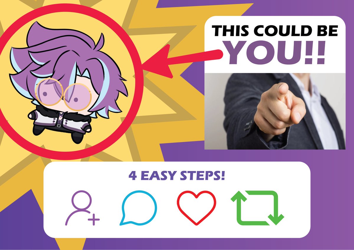 You asked. I delivered.

Offering FREE ART OF YOUR OCS for those who come by the stream tomorrow at 3 PM CST! 💜

Just follow these four easy steps and I will manifest your oc into existence! ✨
#freeart #OC #artshare #ocart #artmoots #digitalart