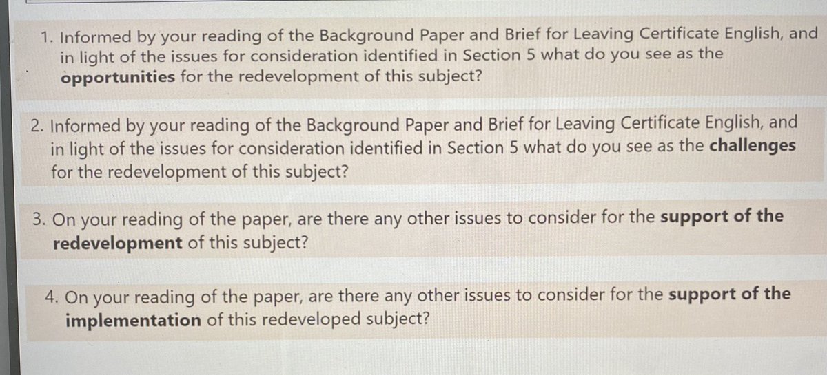 As teachers of English, we need to engage with the consultation process on LC reform. Here are the questions that we need to answer…. Deadline is this Friday, 17th May. Have your say.