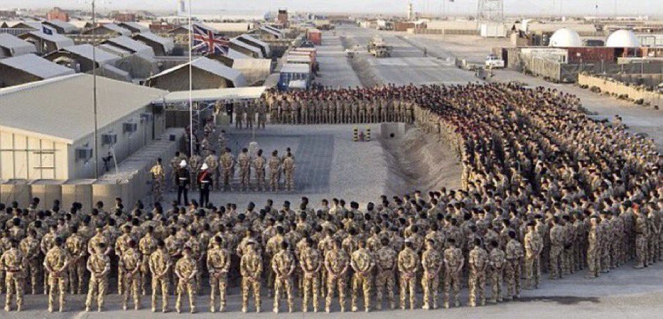 This very sad but iconic picture was the sunset vigil held at Camp Bastion, for Marine Nigel Dean Mead, aged just 19, who was killed in action in Helmand Province, Afghanistan, 13 years ago on 15th May. Lest we Forget 🇬🇧
