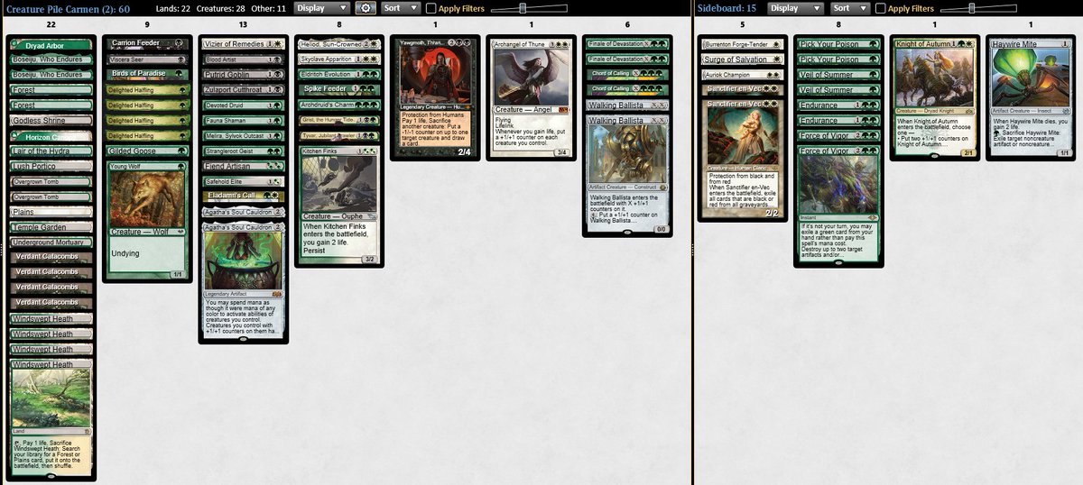 Em_TeeGee's tweet image. Okay so I almost messed around for my final week of #MTGOmasters and submitted &quot;Oops! All Abzan Combos.&quot;  I ended up submitting something a bit stronger, but how do you think this should&apos;ve been built to be meaningfully different than yawg (and maybe strong)?
#WOTCstaff