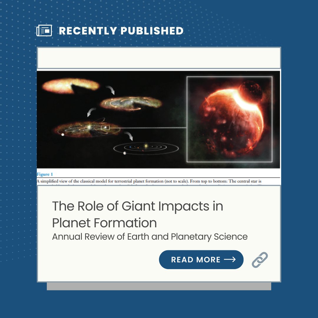 When a baby planet grows up to be an adult planet, its growth phases are pretty...impactful. Learn how Giant Impacts shape planets in their final formation stages in this paper from Astrogeology's Travis Gabriel & MIT's Saverio Cambioni: annualreviews.org/doi/pdf/10.114… #Impact #Planetary