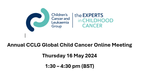 Remember this Thursday, @CCLG_UK Global Child Cancer Online Meeting:
📅16 May
📷1:30-4:30pm (BST)
For anyone interested in paediatric oncology collaborations between UK institutions and hospitals treating children with cancer in LMICs. You are invited:
tickettailor.com/events/cclg/12…
