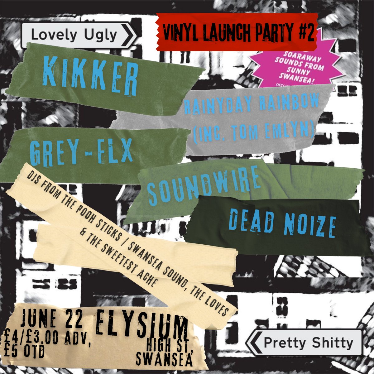 Limited combined tickets for both 'Lovely Ugly' launches at @tangledparrot & @elysiumgallery are available for £7 at link. Catch @Sienco @baby_schillaci @FlxGrey @onlyrainyrainbo @Pete_Soundwire @tom_emlyn @kikkersuck @monetbanduk & Dead Noize. Bargain! wegottickets.com/event/616655