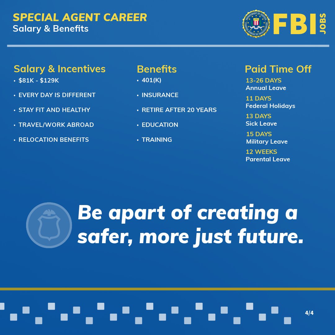 You might be a teacher, lawyer, or accountant. Now, you have the opportunity to expand and refine those skills by becoming an #FBI #SpecialAgent. Forge your path as an FBI special agent. Apply today. #FBIJobs #Hiring

fbijobs.gov/special-agents