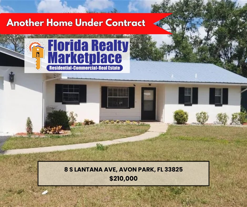 Another home UNDER CONTRACT with Florida Realty Marketplace.
Call 863-877-1915 for us to help you with buying or selling your home!

#Floridarealtymarketplace #avonparkfl #undercontract