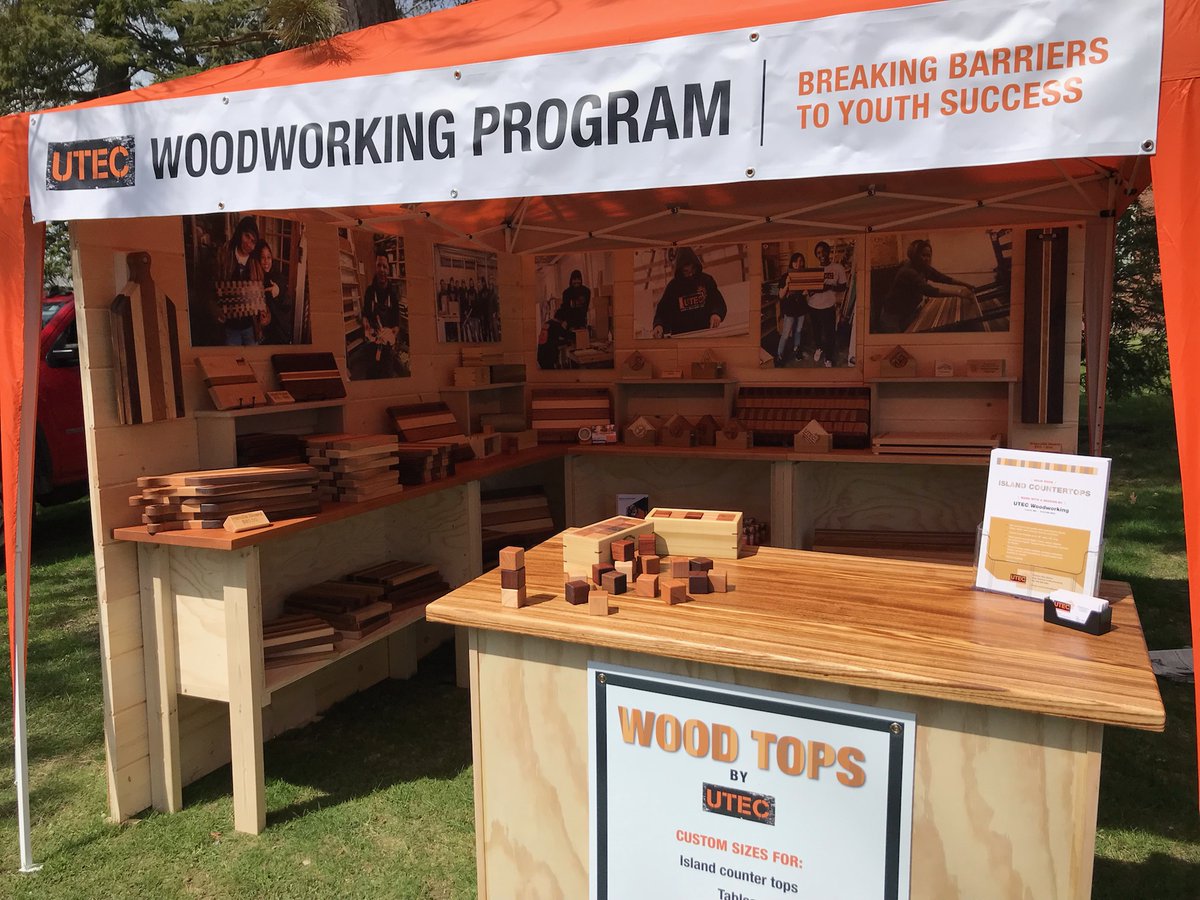 Look for UTEC's display at your local farmer's market this season! AND peep the new product line 👀 we make custom kitchen island countertops! Email woodworking@utecinc.org for more information. #custom #woodworking #socialenterprise #farmersmarket #maddlovemarket