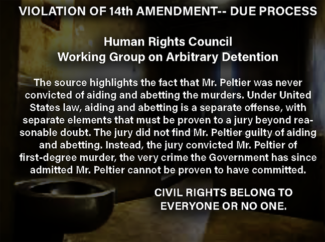 Let us count the ways the Constitution has been violated in the unjust trial and imprisonment of Leonard Peltier. #FreeLeonardPeltier