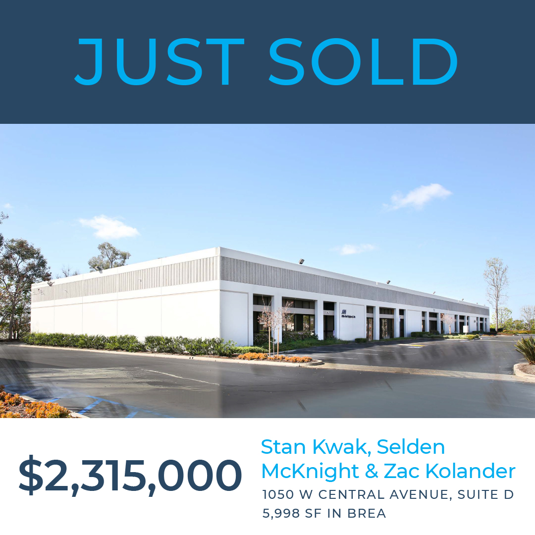 Stan Kwak, Selden McKnight & Zac Kolander (Client Resource Group) repped the buyer in the $2.315M sale of this 5,998 SF Brea industrial space. Outstanding job!

#voitrealestate #crebroker #realestate #commercialrealestate #industrial #creinvesting #investing #socalrealestate
