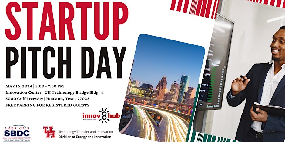 Join us May 16th at the UH Technology Bridge as our 2nd cohort from the Innov8 Hub accelerator program presents pitches to showcase their ideas. Meet our cohort and connect with the rest of the innovation ecosystem! Register Here: ow.ly/ihAv50RGbPe. #pitchday #innovation