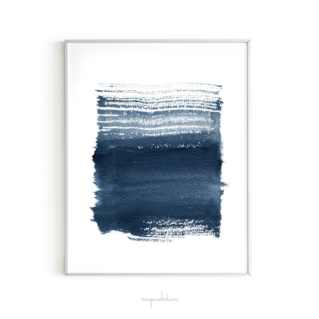 Just Indigo 1 | Minimalist Watercolor by Menega Sabidussi #framedPrint #ArtPrint #minimalism #darkblue #simple #scandi #scandinavian #painting #modern #nordic fineartamerica.com/featured/just-…