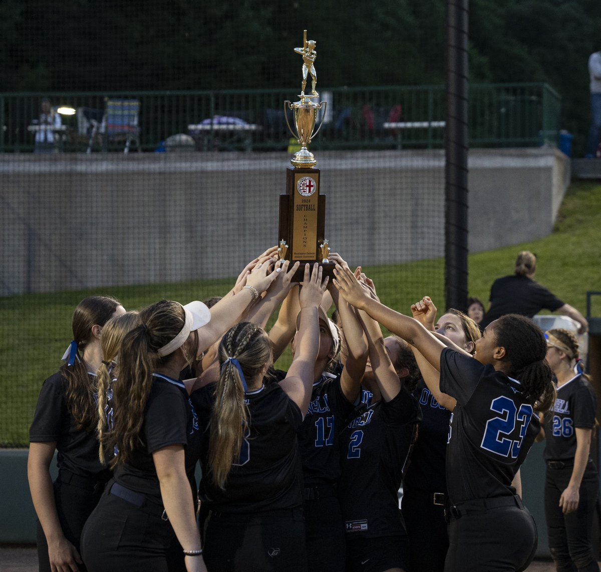 DJOathletics's tweet photo. Congratulations to @DJOSoftball, 2024 WCAC Champs! 🥎 The Knights defeated St. Mary’s Ryken 3-2 on Monday at George Mason University. This is their 16th win of the last 19 championships. Next up: The VISAA state softball tournament! #WeAreDJO https://t.co/SAi0JxT89y