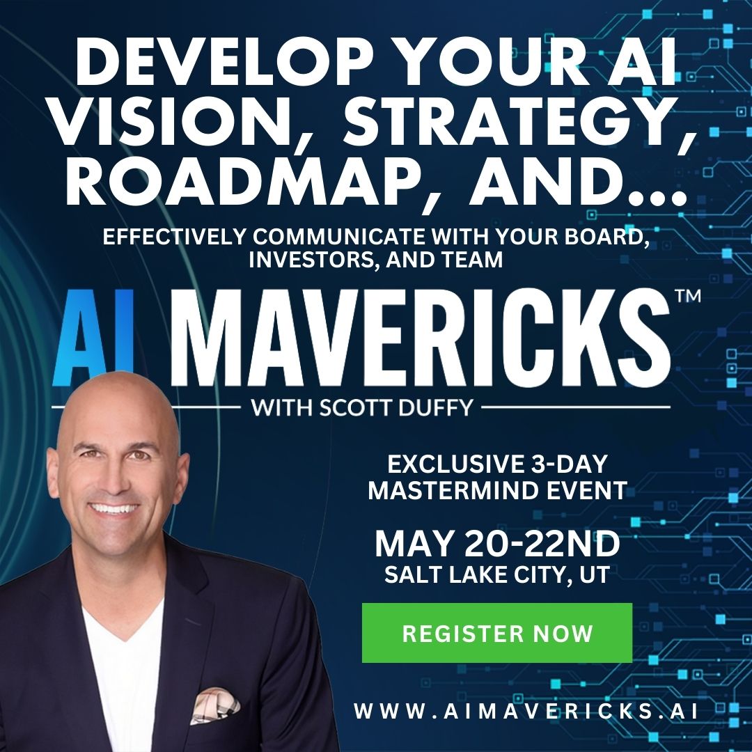 AI Mavericks is the #1 AI & Business Growth Community. Members include Founders, CEOs, & Leadership Teams that want to build great companies & learn how to make AI an important part of their business growth strategy. Join us May 20-22 for our opening dinner & two full days of