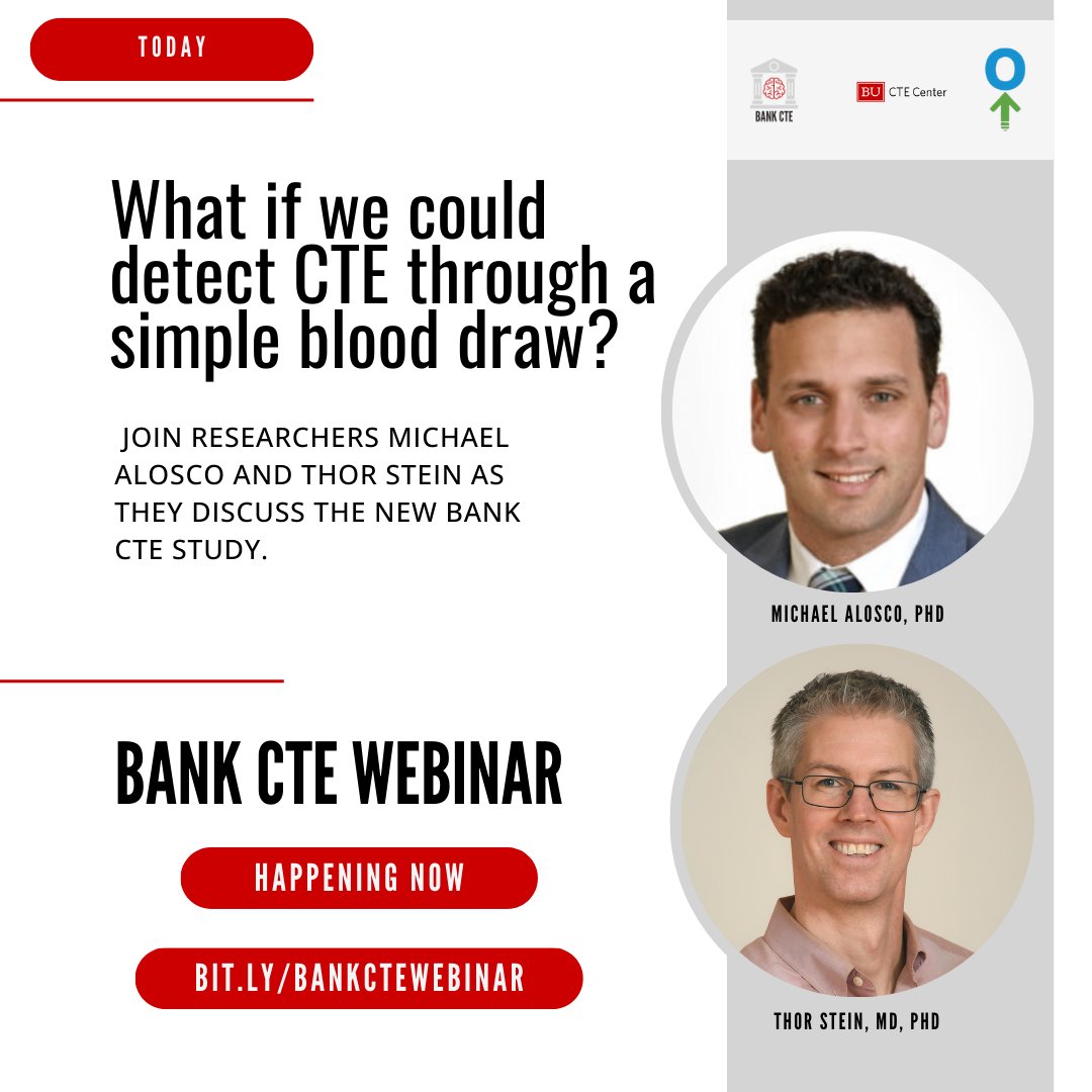 Happening Now! Join us to learn more about the new BANK CTE study: bit.ly/bankctewebinar @ConcussionLF