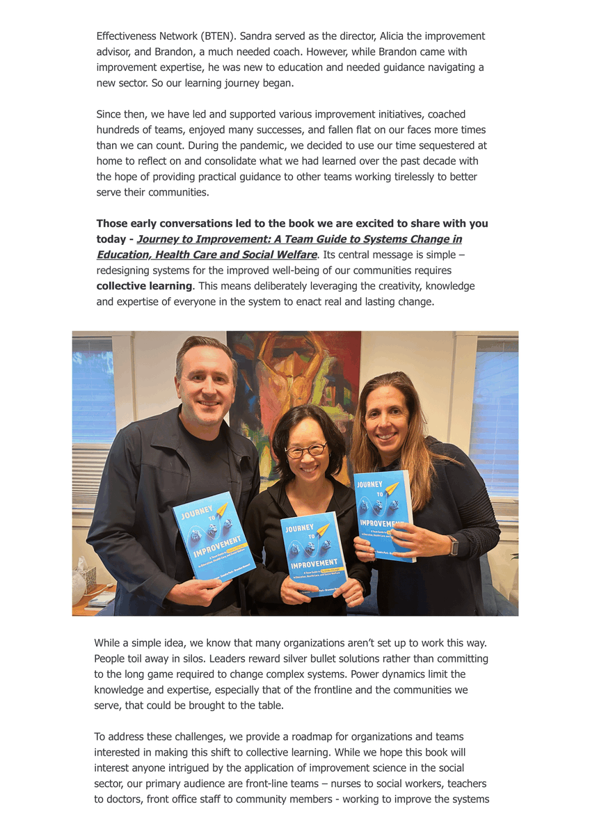 ImprvCollective's tweet image. Last week we sent out the first edition of our &apos;Journey to Improvement&apos; newsletter! Want to be sure to get future newsletters from us? Sign up here: nut.sh/ell/forms/3422…

In the meantime - take a look 👀