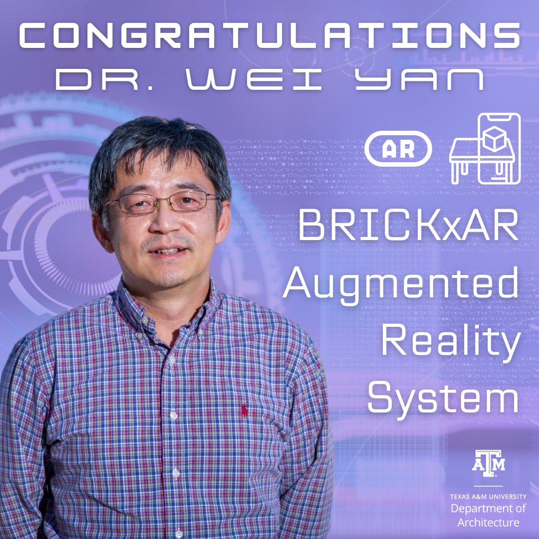 Dr. Wei Yan, professor of architecture, was recently featured in a Texas A&M Innovation article for his BRICKxAR technology, an augmented reality (AR) powered technology designed to replace traditional instruction manuals in product assembly. Read more: tx.ag/BRICKxAR.