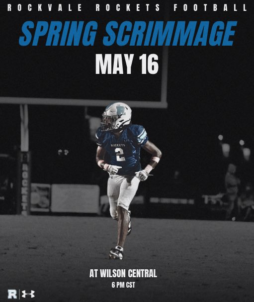 Due to the weather forecast, we have moved the date of our Spring Scrimmage. 🏈 Spring Scrimmage 🗓️ Thursday May 16th 🆚 @Dub_C_Football 📍 Wilson Central High School ⌚️ 6 PM CST #RocketsUp🚀 // #FAMILY // #ALLIN