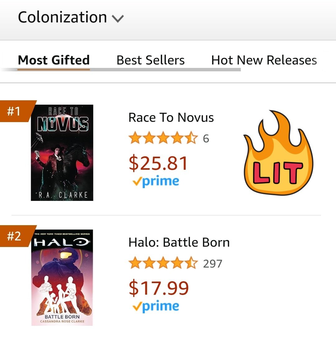 'Race to Novus' (paperback) is #1 Most Gifted in Colonization Science Fiction today! 💥🔥 #mustread #scifibooks #achievementunlocked