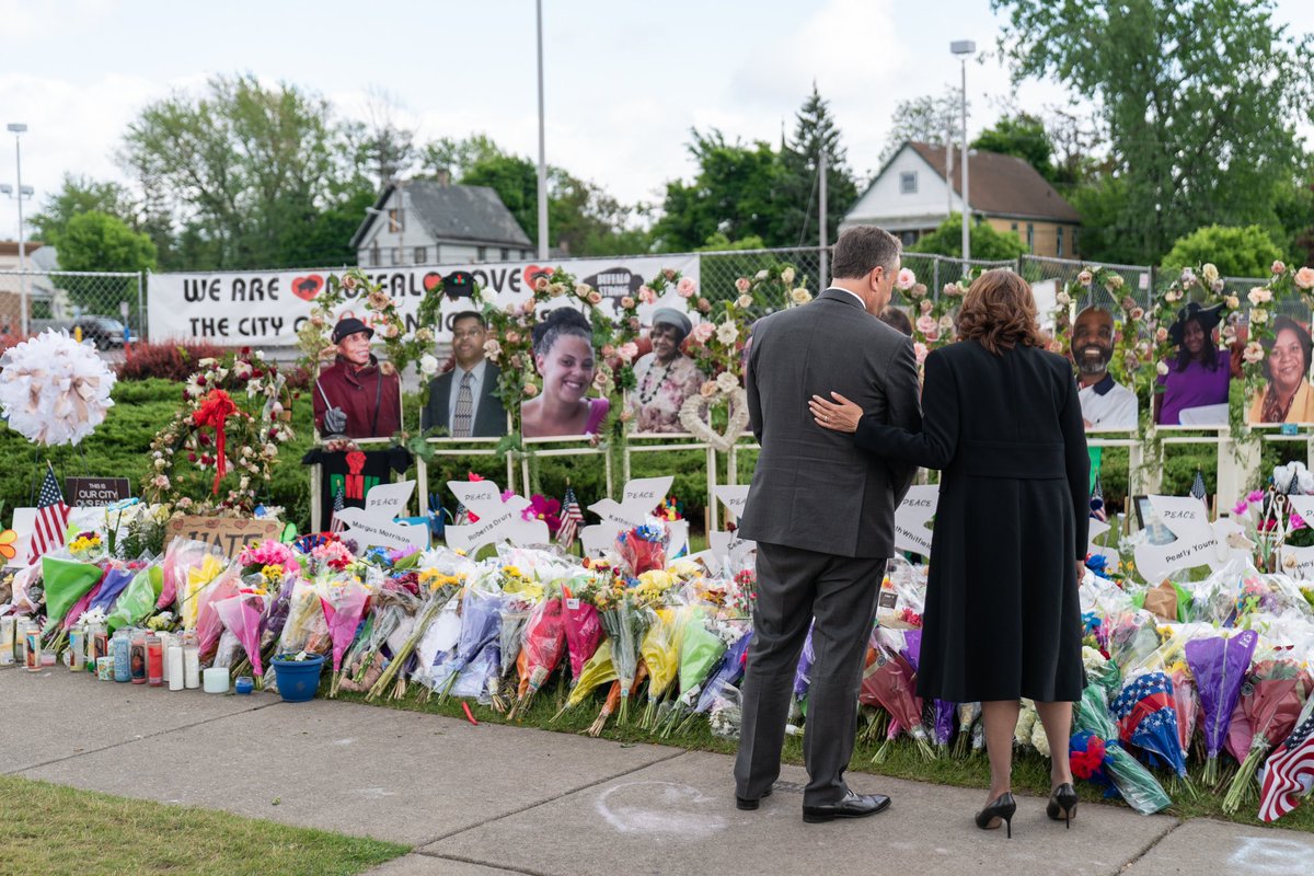 Two years ago, ten people were killed at a neighborhood grocery store during an act of hate that was carried out with a weapon of war. Doug and I join the Buffalo community in honoring their memory and standing with the survivors. In the days following this horrific mass