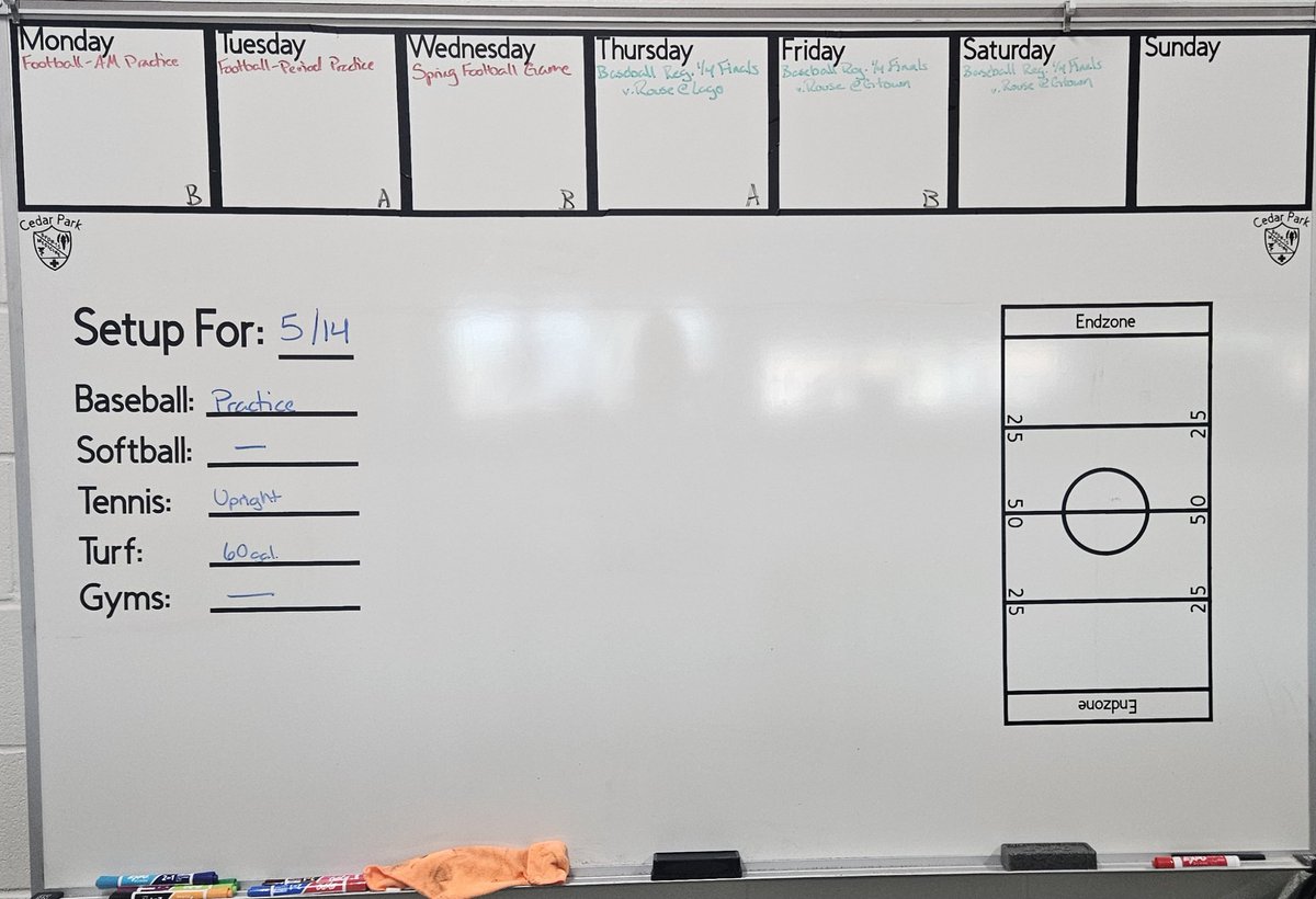 White board needed some updating, so Coach Austin was happy to volunteer her cricut skills.