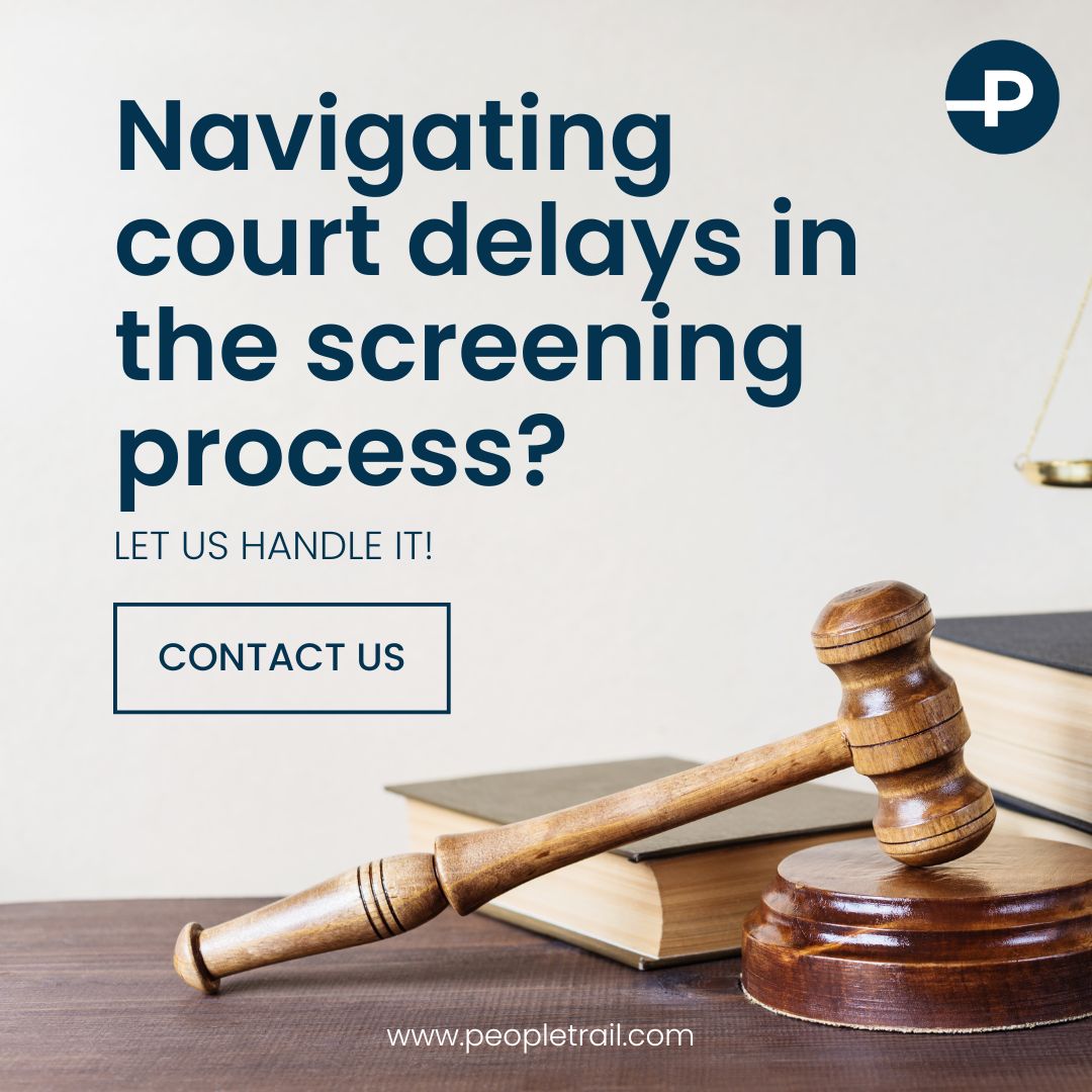 Peopletrail's tweet image. Navigating court delays in the #screeningprocess? Let us handle it!

With thousands of courthouses across the US, closures and overhauls happen. But our prompt communication ensures you&apos;re always in the loop.

Trust Peopletrail to keep your #hiring on track!