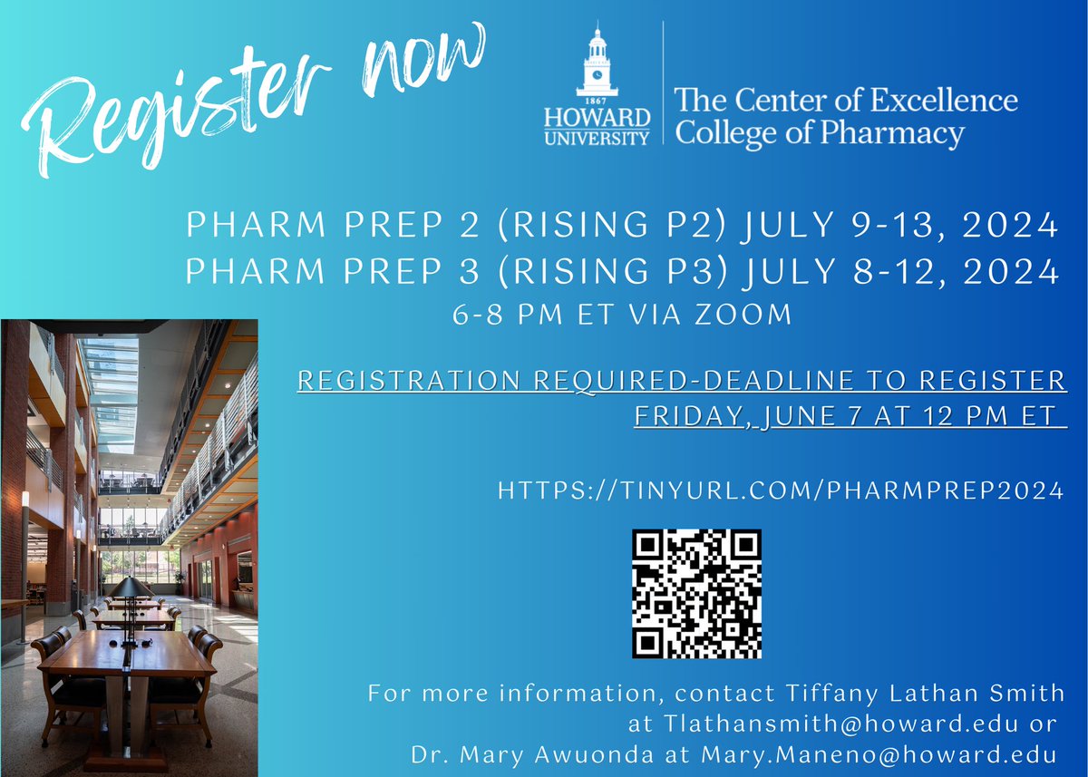 hucopcoe's tweet photo. We know the semester just ended, but the COE is preparing for the upcoming year. Spend a week with us &amp; prep for the IT series! Registration required! Visit the link in our bio or contact us today for more information! 📚💊💉 
#coe #pharmprep2 #pharmprep3 #HU26 #HU27 https://t.co/jz9S8x1Fjd