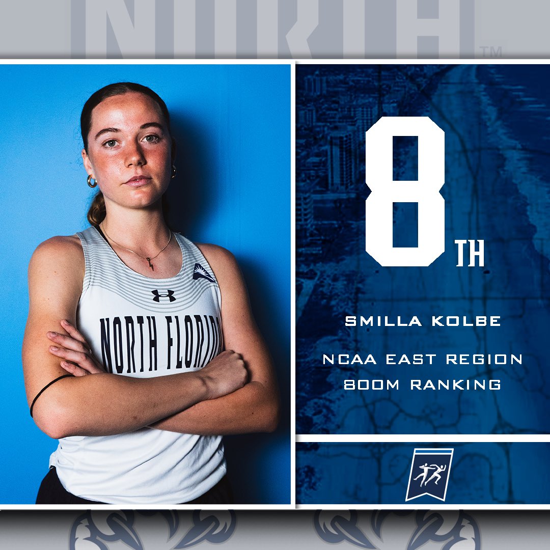 🎱‼️ @smilla_kolbe ranks eighth for the women’s 800m race in the NCAA East Region after her record-breaking mark at the ASUN Championship! #SWOOP