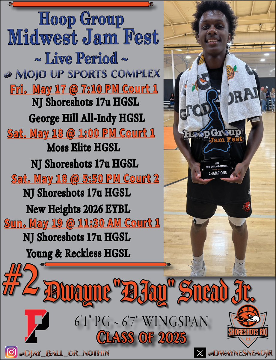 🚨 Attention College Coaches, I’m excited to announce that I will be playing  in Noblesville, IN this weekend at the @TheHoopGroup Midwest Jam Fest. If you have a chance, come see me at the @mojoupsc on Court 1 & 2. Pls 👀 & save my Schedule. #CollegeCoaches