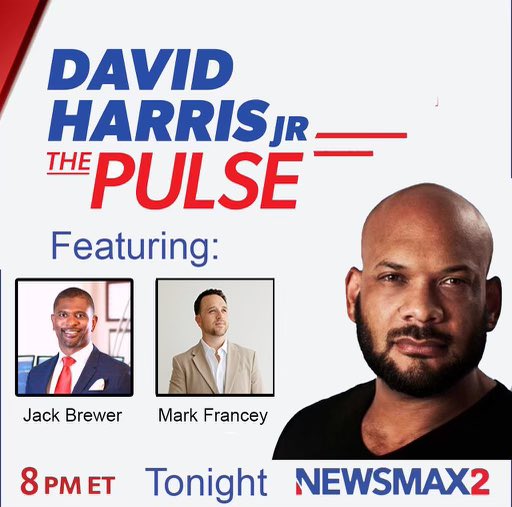 “LIVE” at 8pm est on Newsmax2! Get the app on your tv, iPad or phone and catch the news that matters! Special guests tonight are @JackBrewerBSI and @markfrancey!