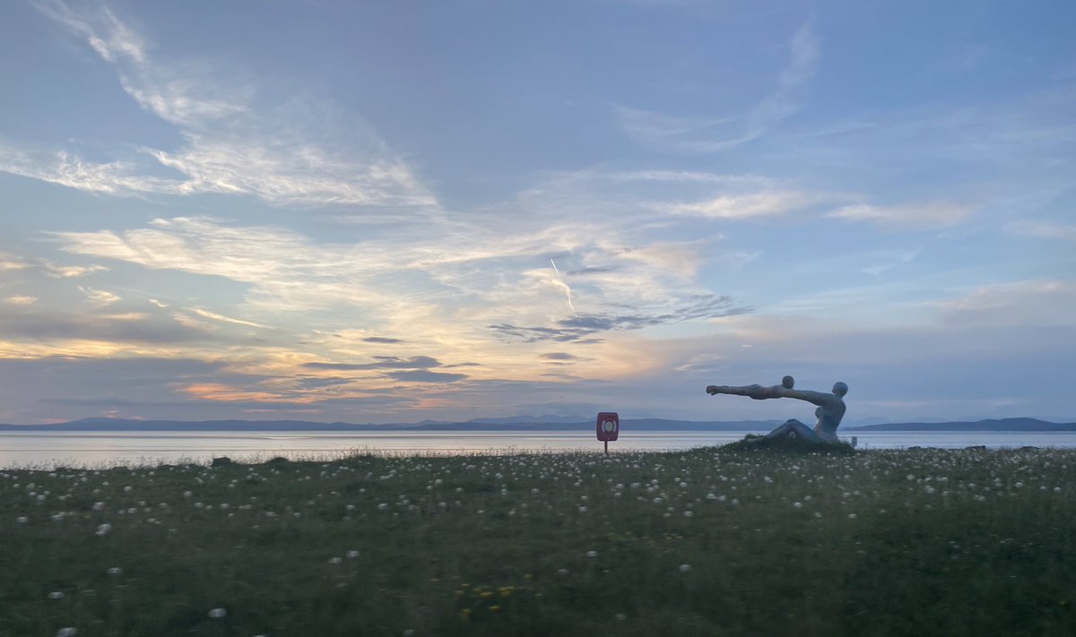 Sunset this evening by Venus and Cupid statue #tuesday #sunset #morecambe