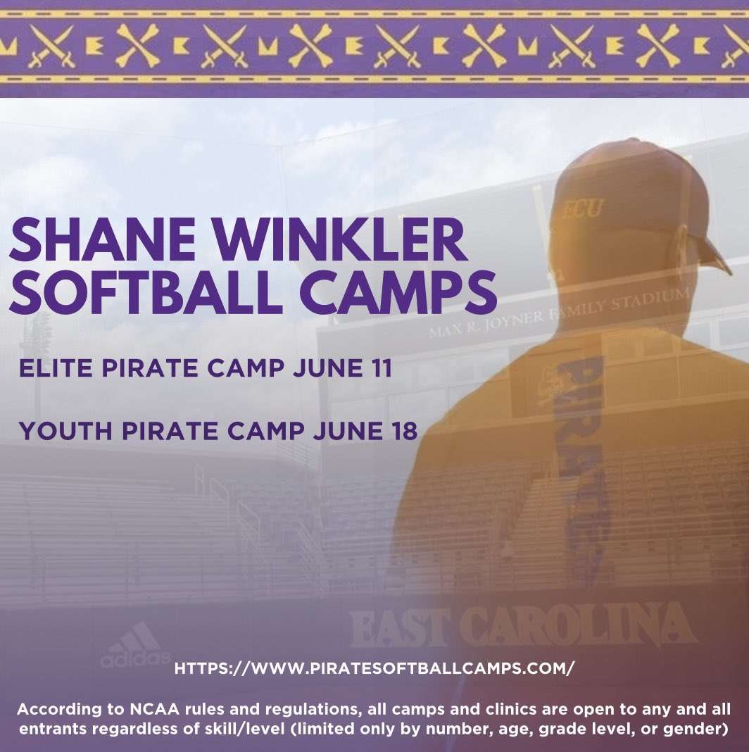 Still some spots left in both summer camps!! Elite HS camp 6/11 & Youth Camp 6/18 #GoPirates l #WeBelieve l #CampingPirates piratesoftballcamps.com