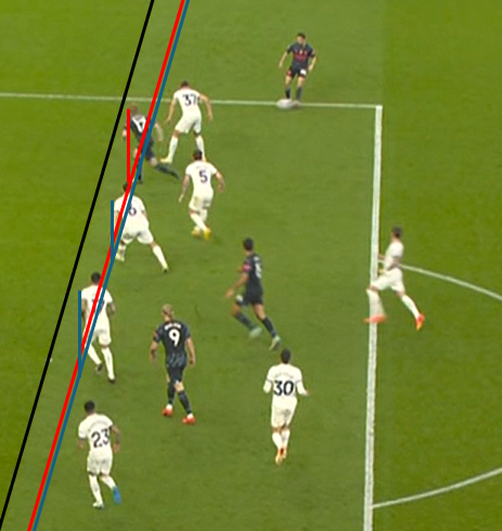KarlMaks11's tweet photo. How does @FA_PGMOL see this in 30 secs and go "no offside" and then look at the Tottenham-Liverpool game and fuck that up? #TOTMCI https://t.co/J5SYlKJ48m